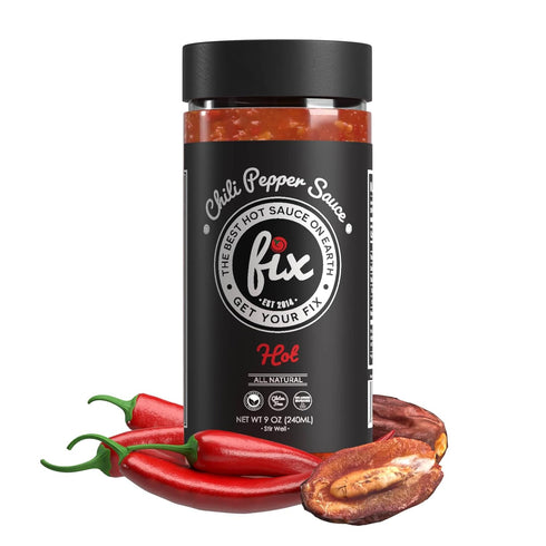 Fix Hot Sauce, Hot Chili Pepper Sauce - Gourmet Chili Pepper Hot Sauce, Chili Paste, Vegan, Gluten Free, No Sugar, Crushed Red Pepper Sauce, Red H...