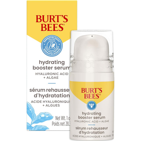 Burt's Bees Hyaluronic Acid Face Serum, Hydrates & Boosts Skin Naturally for Smoother, Glowing Skin Tone, Lightweight, with Algae - Hydrating Boos...