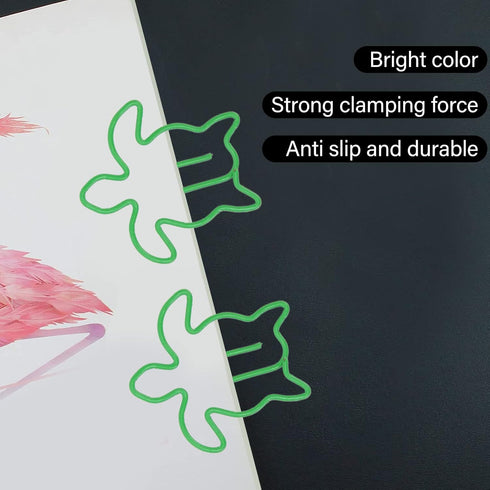 Cute Paper Clips, 100Pcs Cute Paper Clips Animal Exquisite Bright Paper Clips Electroplated Anti Slip Fancy Paperclips for Organizing Files Notebo...