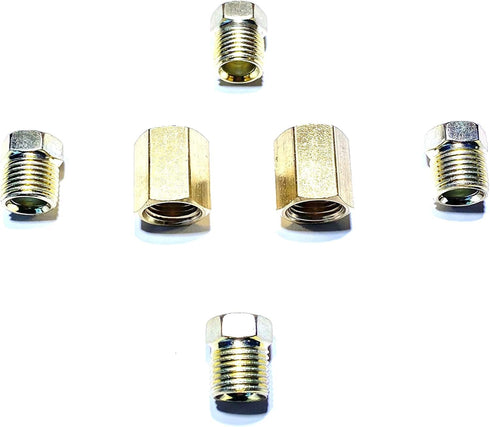 The Stop Shop 1/4 Inch Brake Line Inverted Flare Fittings and Unions, 7/16 inch-24 Threads Used with 1/4 Inch Brake Line (Pack of 6)...