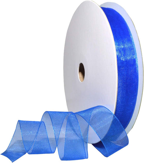 Morex Organdy Ribbon, Sheer, 7/8" x 100 yards, Royal Blue...