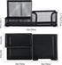 M&G Mesh Pen Holder Desk Organizers Pencil Holder for Desk Black, 3 Compartments Metal Office Supply Organizer with Sticky Notes Holder for School...