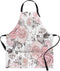 Britimes Apron Home Kitchen Cooking Baking Gardening for Women Men with Pockets Pink Flowers Leaves Watercolor Floral 32x28 inch...