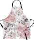 Britimes Apron Home Kitchen Cooking Baking Gardening for Women Men with Pockets Pink Flowers Leaves Watercolor Floral 32x28 inch...
