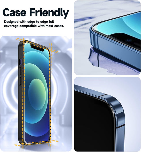 MAGIC JOHN 2 Pack for iPhone 12/iPhone 12 Pro 6.1 inch Tempered Glass Screen Protector, Auto Dust-Elimination Installation, Bubble Free, HD Clear,...