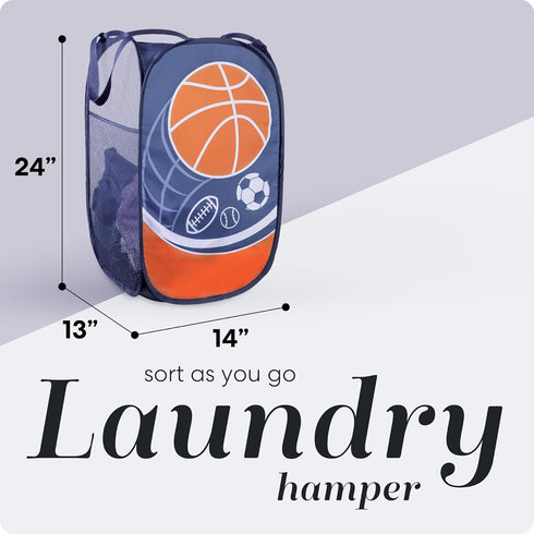 Handy Laundry Collapsible Mesh Pop Up Hamper with Wide Opening and Side Pocket - Breathable, Sturdy, Foldable, and Space-Saving Design for Clothes...