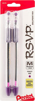 Pentel R.S.V.P. Ballpoint Pen, Medium Line, Violet Ink, 2 Pack (BK91BP2V)...