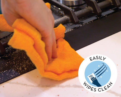 S&T INC. Stove Gap Covers, Silicone Crumb Catchers for Stove, Heat Resistant Stove Crumb Guards, Matte Black, 20.5 Inch x 2.3 Inch, 2 Pack