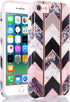 BAISRKE Shiny Rose Gold Wave Geometric Marble Case Slim Soft TPU Rubber Bumper Silicone Protective Phone Case Cover Compatible with iPhone 8 / iPh...
