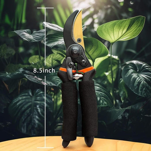 Garden Pruning Shears - Handheld Sharp Garden Scissors, Pruners for Gardening, Flower & Plant Trimming, High Carbon Steel Garden Clippers - Ergono...