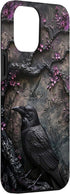 iPhone 13 Pro Max Gothic Raven - Dark Style Purple Floral Tree Flowers PC Case...