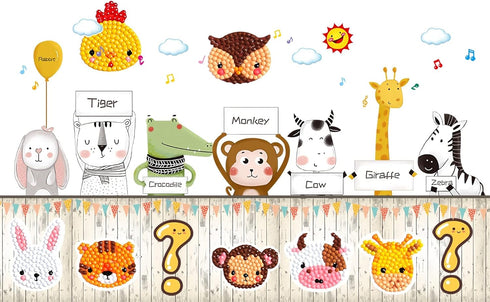 sinceroduct 5D DIY Kids Animal Diamond Stickers Kits for Boys Girls Beginners...