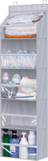 AOODA Over the Door Organizer, Large Capacity Closet Door Hanging Organizer, Clear Deep Pockets Baby Organizer Storage for Nursery, Bathroom, Bedr...