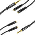 Audio Splitter 3.5mm (2 Pack),Headphone Splitter 3.5mm for 2 Headphones,4 Pole Trrs Braided 3.5 Mm Splitter One Male Two Female for Headset Pc Sma...
