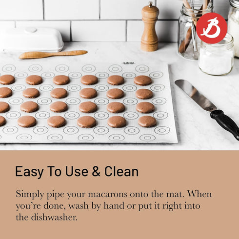 de Buyer Macaron Silicone Baking Mat - 15.75” x 11.75” - Perfect for Macarons & Cookies - Nonstick & Easy to Clean...