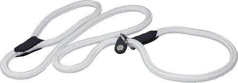Dogs My Love Nylon Rope Slip Dog Lead Collar and Leash British Style 4ft Long (Large: 0.4" (10mm), White)...