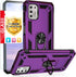 TJS Compatible with Motorola Moto G Stylus 2021 Case, with Tempered Glass Screen Protector, Metal Ring Kickstand Magnetic Support Drop Protective ...