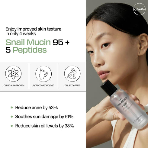 JUMISO Snail Mucin 95% + Peptide Essence 4.73 fl.oz / 140ml | Hydrating Serum with Snail, Face Moisturizer for Dry Skin, Daily Deep Hydration, Kor...