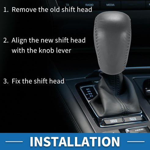 Automatic Gear Shifter Knob for Toyota Camry 2007-2014 Plastic Faux Leather Automotive Gearbox Stick Shifter Lever Knob Gray with Gray Stitches...