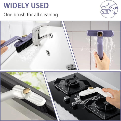 Detail Cleaning Brush Hard Bristle Crevice Cleaning Brush: Rotating Crevice Cleaning Brush, Bristled Crevice Cleaning Brush, Crevice Brush for Cle...