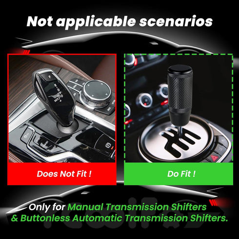 Shift Knob, 3.78" Aluminum Weighted Car Gear Stick Shifter Manual knobs Fit Universal Manual Transmission Vehicle with 4 Threaded Adapters M8 M10 ...