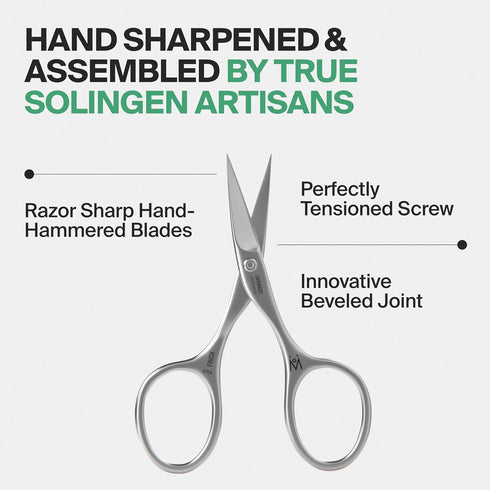 GERMANIKURE Professional Nail Cutter Scissors - FINOX Stainless Steel Nail Scissors - Curved for Nail Tips - Manicure Tools in Leather Case - Ethi...