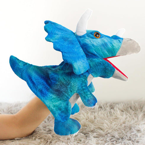 Hand Puppets, Cute Dinosaur Stuffed Animal Plush Puppet Pretend Play Doll Toy Movable Mouth Storytelling Dinosaur Figure Hand Puppet Interactive T...