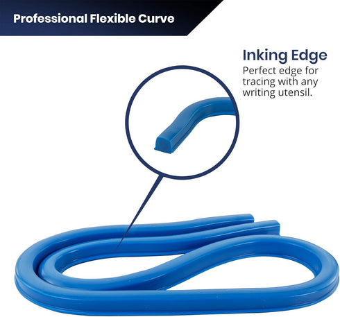 Pacific Arc Flexible Curve 30" with Inking Edge, for Drawing, Pattern Making, Engineering, Stencil Making...
