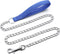 Metal Dog Leash Chew Proof Dog Chain Leash 4ft, 8ft Heavy Duty Sturdy Pet Dog Leash with Red Padded Handle for Large Medium Dogs (4'/3.0mm, Blue H...