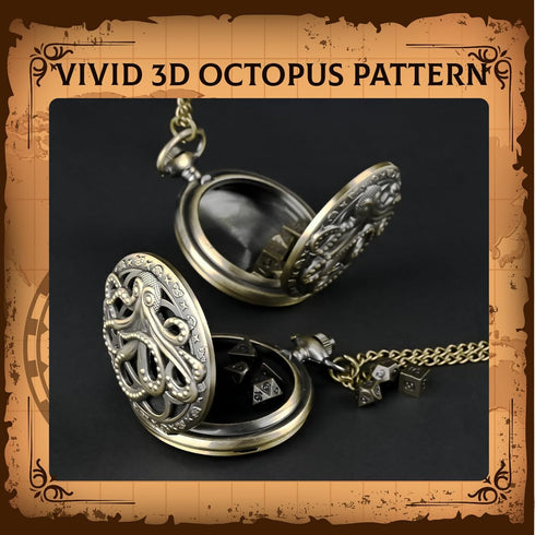 Mini DND Dice Set with Pocket Watch Shell, 7PCS Polyhedral Metal Dice Set Perfect for Dungeons and Dragons Gifts, MTG, Role Playing Board Games Ac...