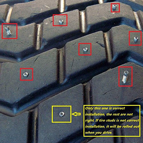 Marrkey 12mm Carbide Screw Tire Studs Snow Spikes Anti-Slip/Anti-ice for Car/Snowmobile/Tractor/ATV/UTV/Motorcycle/Short Lug/Bicycles/Shoes with I...