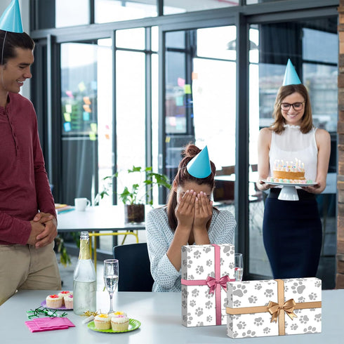 30pcs Dog Paw Tissue Paper, 20x14in Cute Paw Print Tissue Paper Puppy Paws Tissue Paper Sheets Gift Wrapping Tissue Paper for Gift Packaging Weddi...