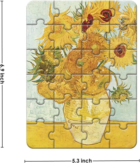 24 Pieces Twelve Sunflowers Puzzle, Toddler Artist Puzzles for Kids Ages 3-5, 4-8 Easy-an Intellectual Decompression Entertainment Game and Presch...