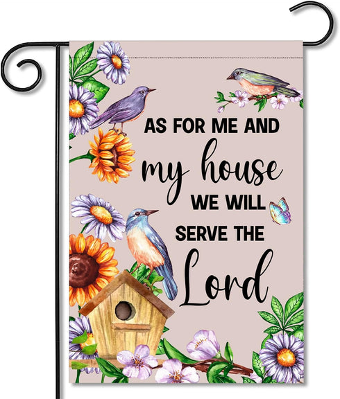 As For Me And My House Garden Flag As For Me And My House We Will Serve The Lord Garden Flag Christian Gift Decorations Yard Farmhouse Garden Flag...