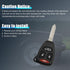 uxcell 4 Buttons Uncut Key Fob Remote Control Case Shell Replacement KOBDT04A for Chrysler for Dodge...
