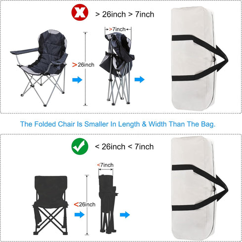 PATIKIL 26" Camp Chair Replacement Bag, Medium Storage Duffle Bag Waterproof Moving Bag with Zipper Foldable Canvas Tote Bag for Travel Camping, B...