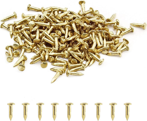200 Pcs Tiny Brad Nails Brass String Art Nails 1.2x6mm Wood Finish Nails for DIY Pictures Boxes Decorative Household Accessories...