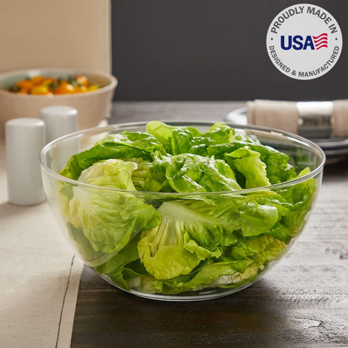 US Acrylic Vista Clear Plastic Salad and Serving 10-inch Bowls | set of 3 | Reusable, BPA-free, Made in the USA | 135 oz. capacity...
