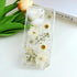 for iPhone 15 Pro Max Clear Case with Pressed Real Flowers Design,Glitter Cute White Floral Pattern Slim Soft TPU Protective Women Girl's Phone Co...