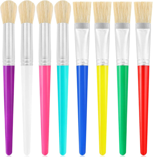 Paint Brushes for Kids, 8 Pcs Toddler Chubby Paint Brushes Bulk Set for Craft, Preschool Washable Kids Paint Brushes for Acrylic Paint Watercolor ...