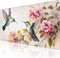 Desk Mat, Pink Flowers and Colibri Birds Extended Large Gaming Mouse Pad for Desk XXL, Non-Slip Rubber Base Stitched Edges Long Computer Keyboard ...