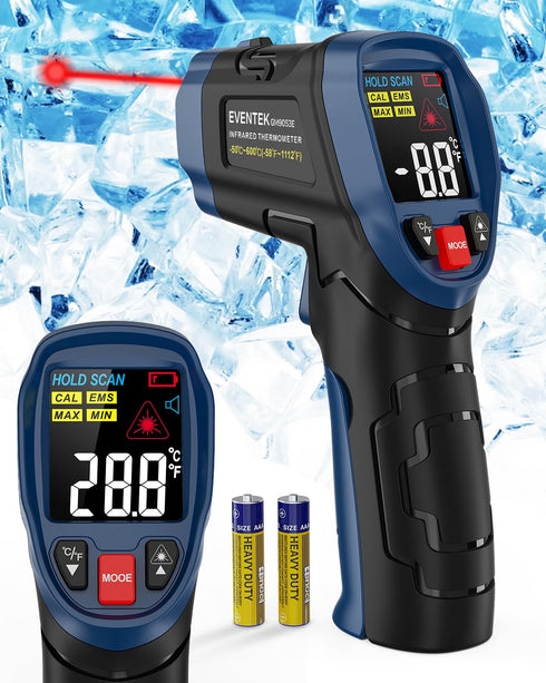 Eventek Infrared Thermometer, -58°F~1112°F (-50°C~600°C) Non-Contact Digital Temperature Gun for Cooking, Pizza Oven, Grill & Engine, Laser Thermo...