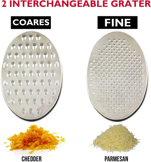 Cheese Grater Citrus Lemon Zester with Food Storage Container & Lid - Perfect For Hard Parmesan Or Soft Cheddar Cheeses, Ginger, Vegetables, Butte...