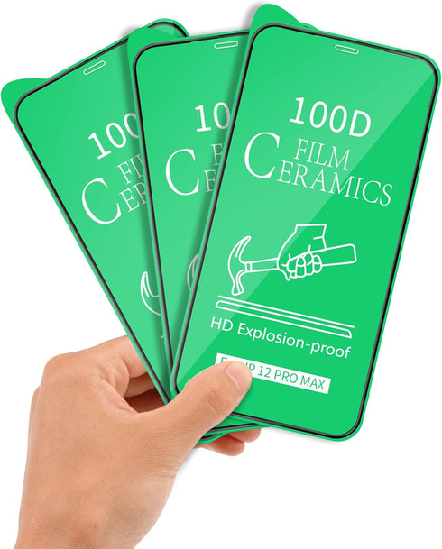 Screen Protector for iPhone (PACK OF 3), 100D Full covered, Premium 9H VIP Ceramic (11 Pro Max/Xs Max 6.5)...