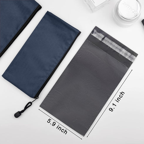 Sanitary Napkin Disposal Bags, Feminine Personal Disposal Bags, 200pcs Gray Opaque Bags and 2pcs Dark Blue Sanitary Napkin Storage Bags for Sanita...