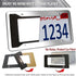 Aootf Stainless Steel License Plate Frames- Heavy Duty Polish Mirror Silver Car Tag Cover with Chrome Screw Caps, 4 Hole 2 Pack Front & Rear Holde...