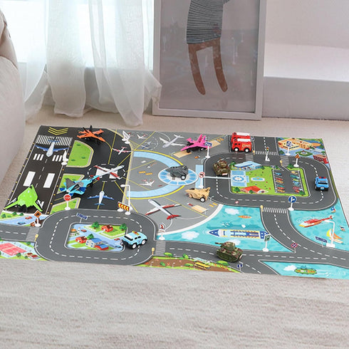 Kids Carpet Playmat Rug, Car Play Mat Felt Cloth Kids Rugs Foldable Non Slip Kids Rug for Playroom Kids Play Rug Suitable for Home Indoor Outdoor ...
