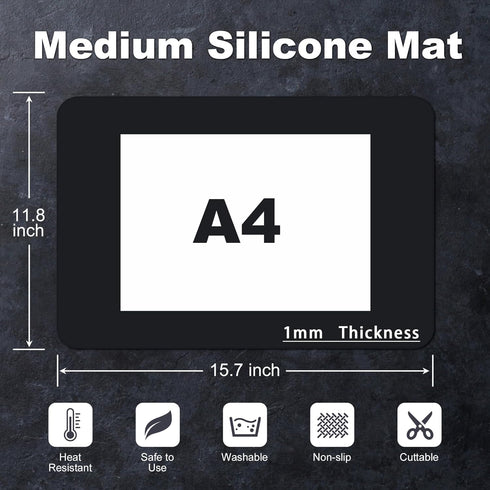 Silicone Mat for Kitchen Counter, BPA-Free Silicone Placemat, Heat-Resistant NonSlip Table Mat for Air Fryer, Countertop Protector Mat, Silicone M...