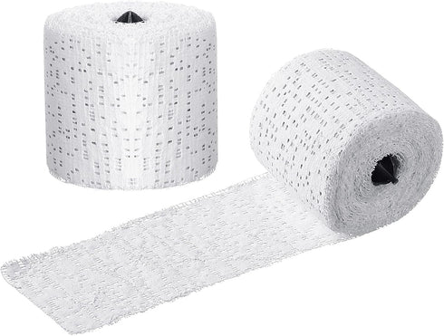 2 Rolls White Plaster Cloth Gauze Bandages Rolls Plaster Strips Easy to Use Halloween DIY Crafts for Wrap Strips, Belly Cast, Mask Making, Scenery...