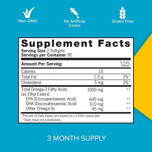 Qunol Fish Oil Omega 3 Mini Softgels, 1000mg Omega 3 EPA + DHA, Ultra Pure Supplements, Heart Health Support, Lemon Flavor, Easy to Swallow Minis,...